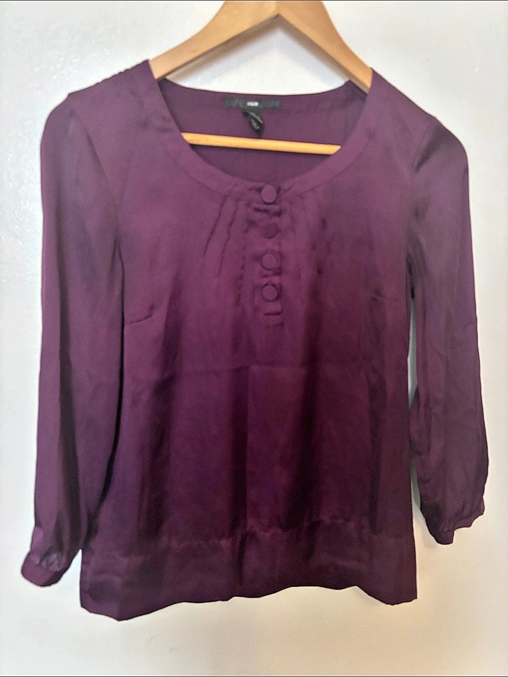 H&M Purple Pleated Blouse